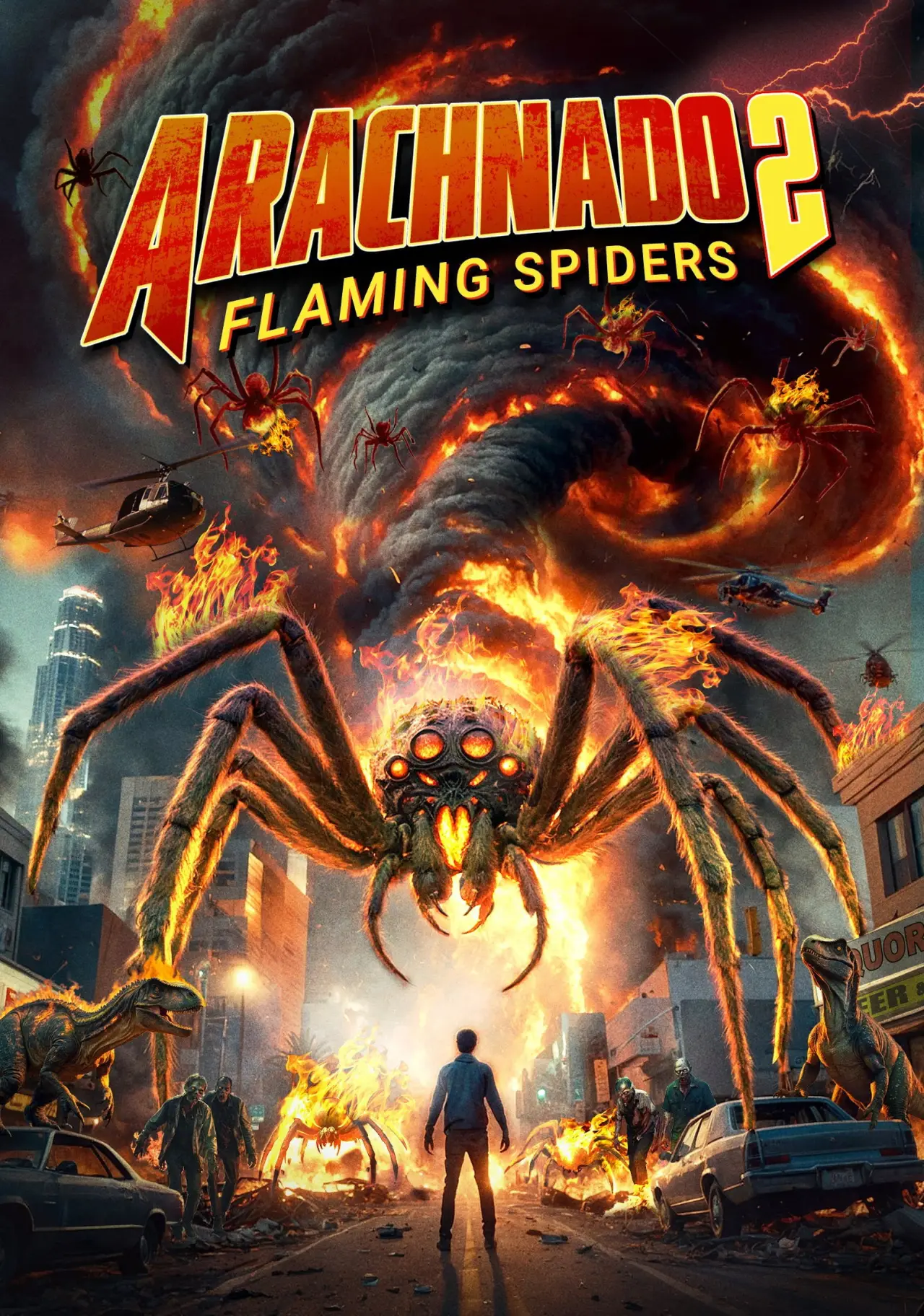 Постер до фільму "Arachnado 2: Flaming Spiders"