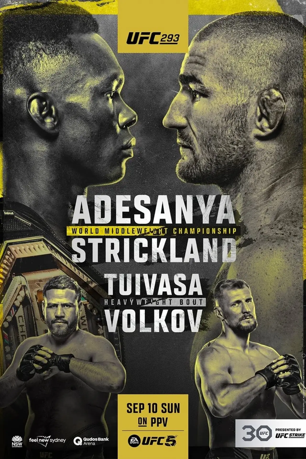 Постер до фільму "UFC 293: Adesanya vs. Strickland"