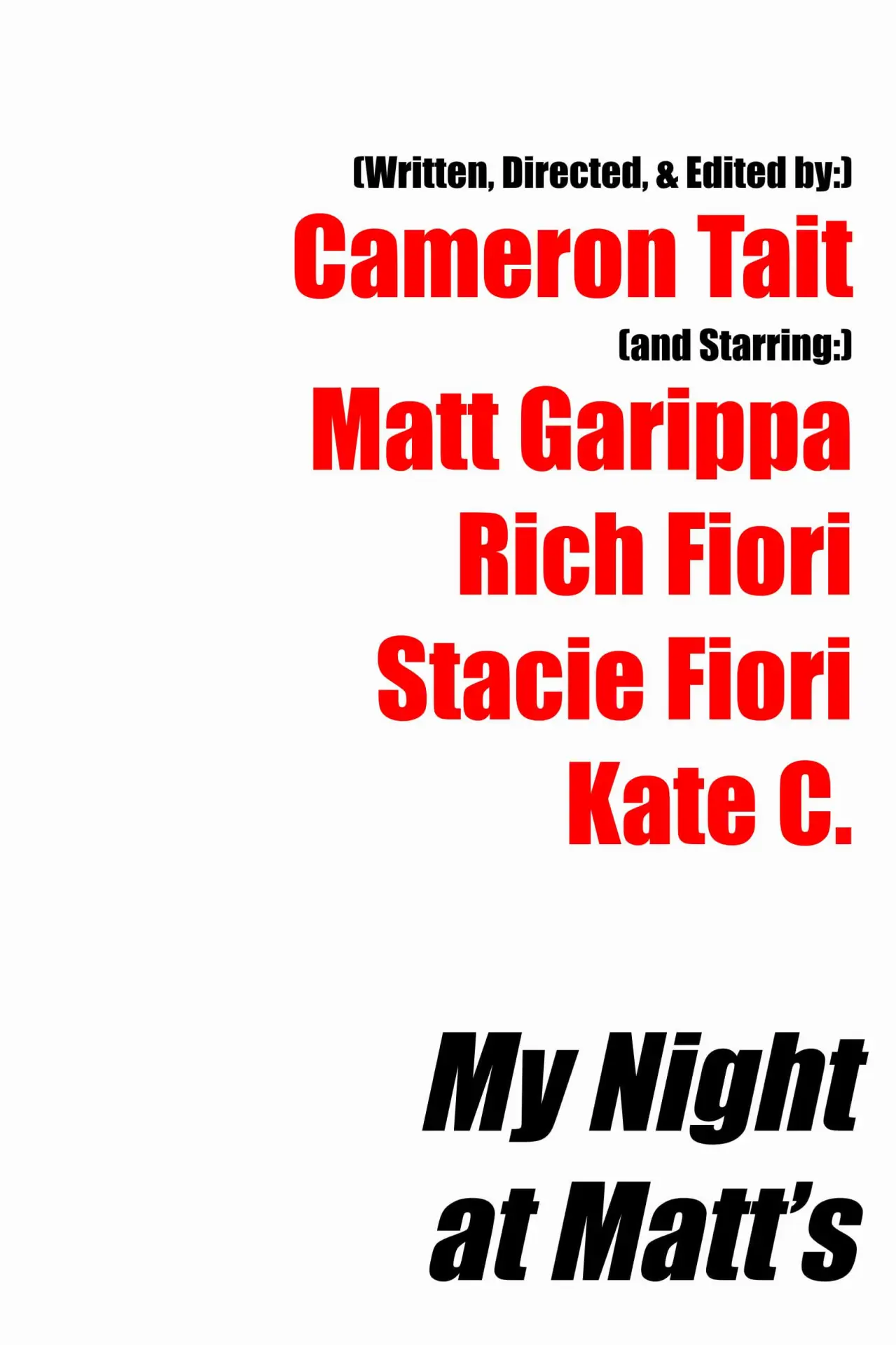 Постер до фільму "My Night at Matt