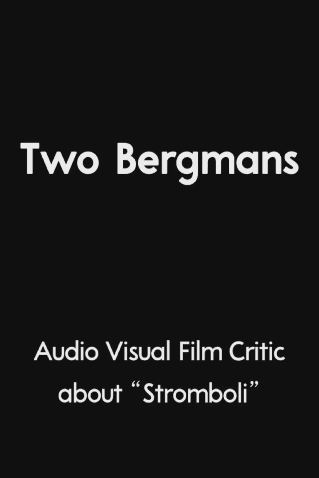 Постер до фільму "Two Bergmans"