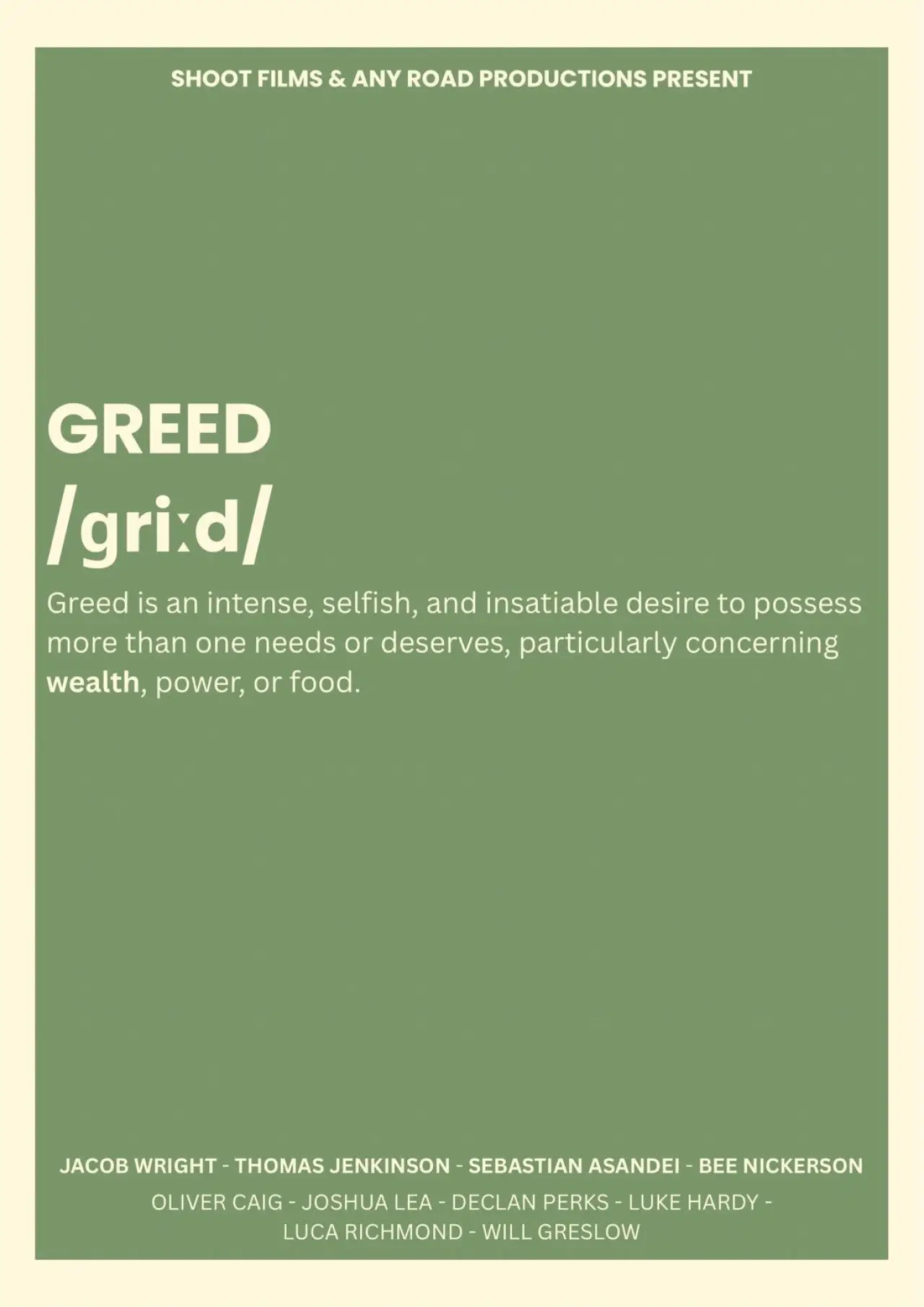 Постер до фільму "GREED"