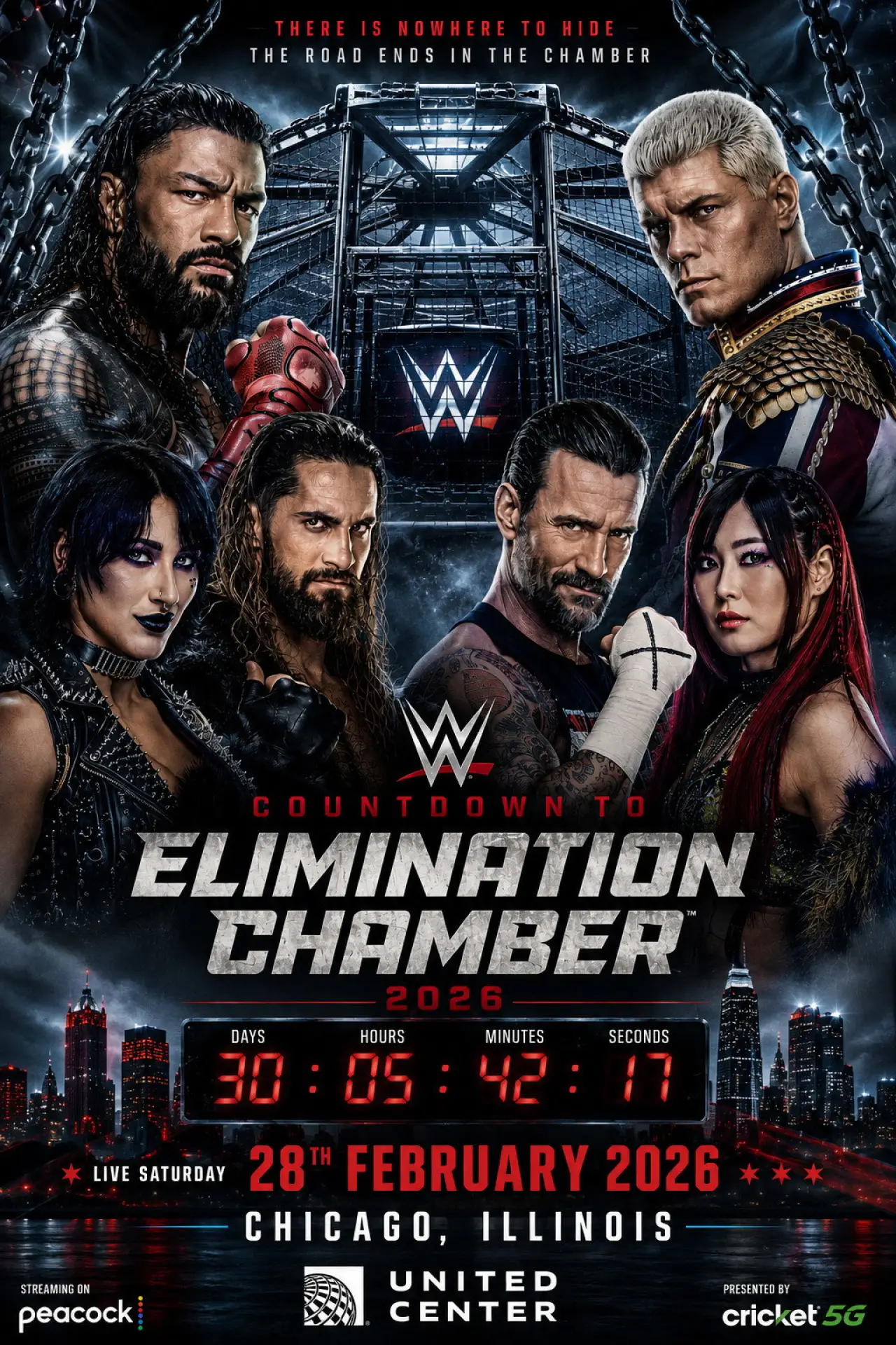 Постер до фільму "Countdown to Elimination Chamber 2026"