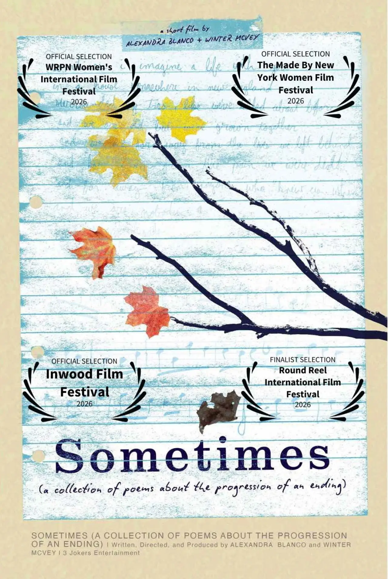 Постер до фільму "Sometimes: A Collection of Poems About the Progression of an Ending"