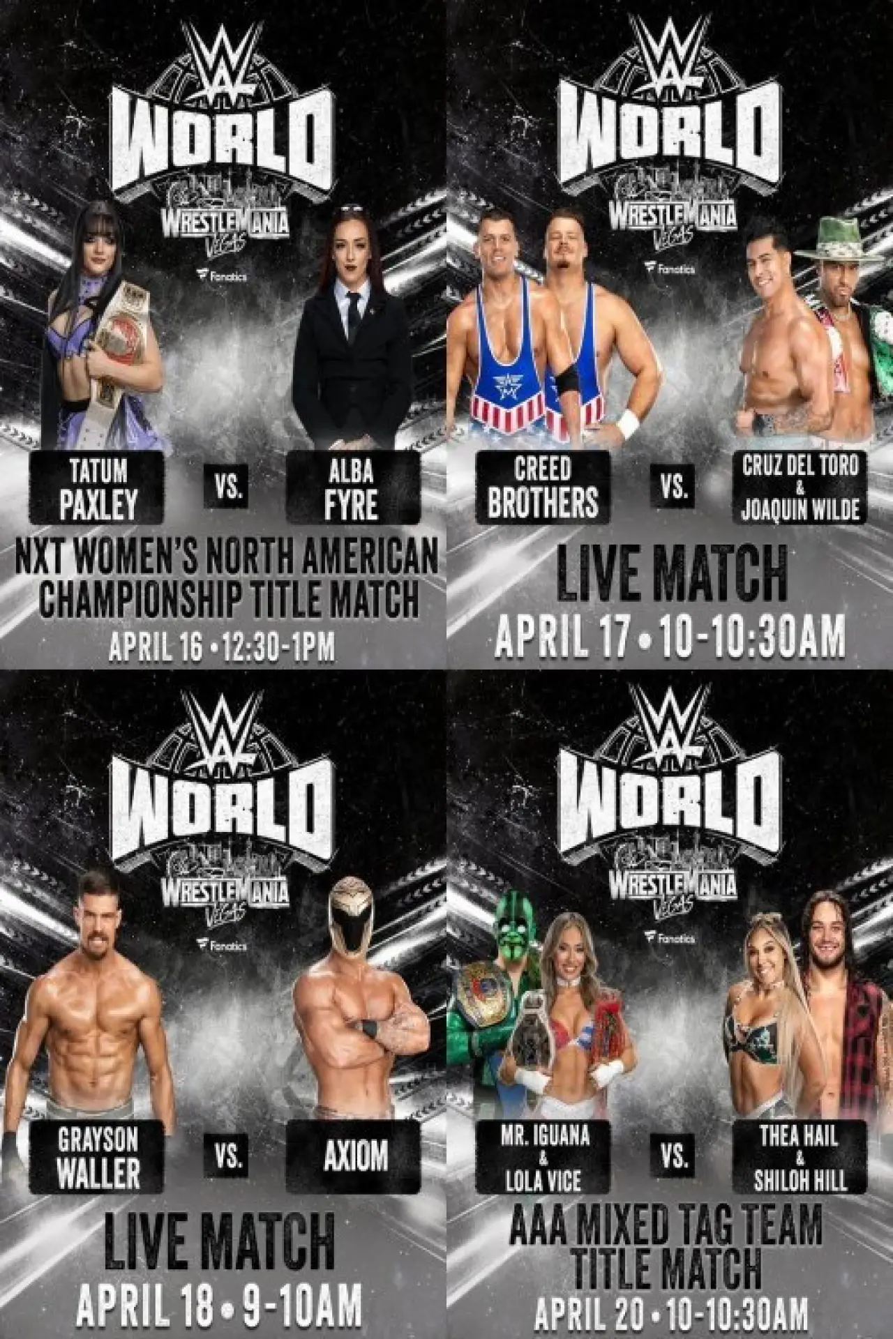 Постер до фільму "LIVE matches from WWE World: April 19, 2026 Part 2"