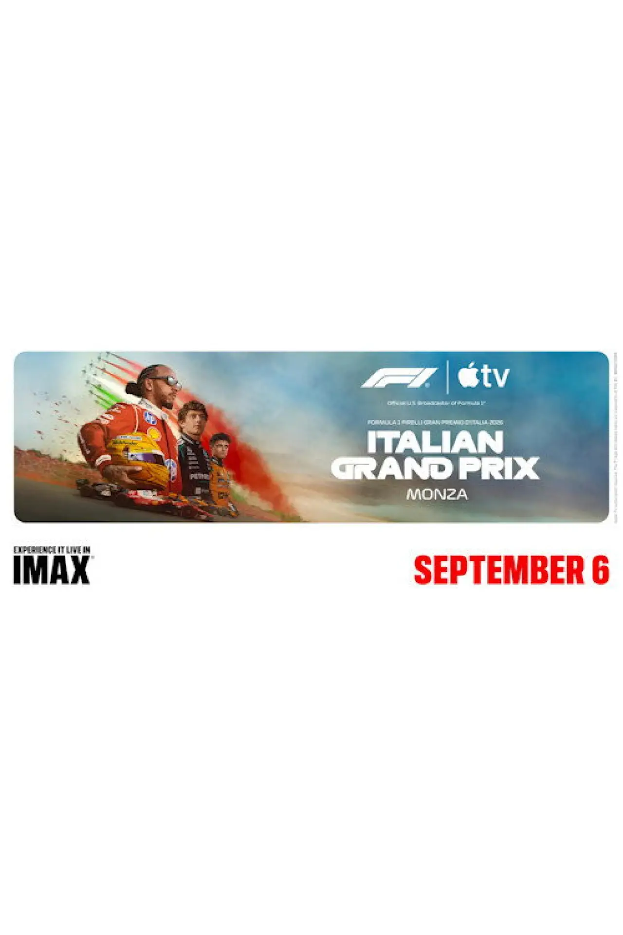 Постер до фільму "F1 on Apple TV Live in IMAX: Italy Race"