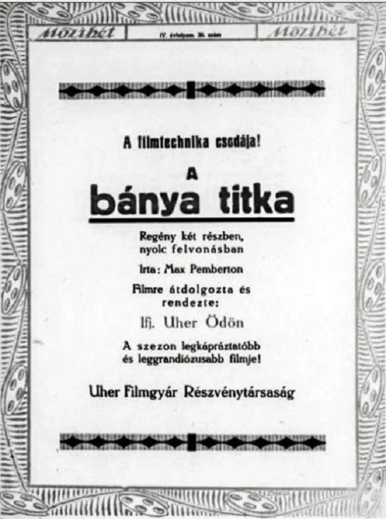 Постер до фільму "A bánya titka"