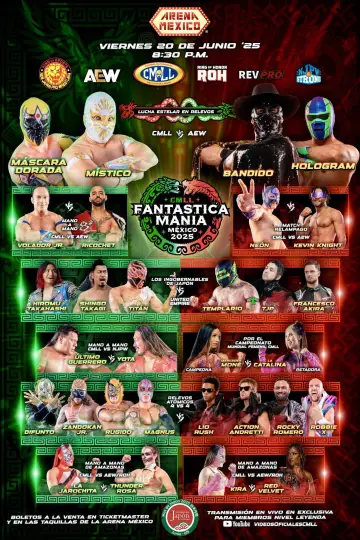 CMLL Presenta NJPW Fantastica Mania México 2025 постер