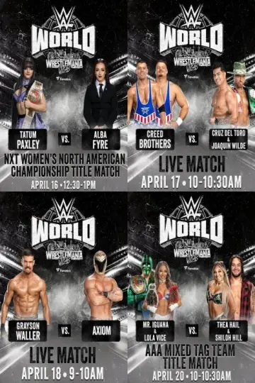 LIVE matches from WWE World: April 19, 2026 Part 2 постер
