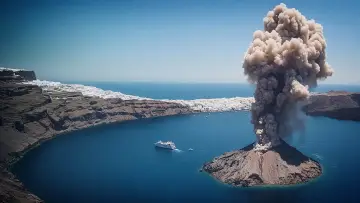 Задник до фільму "Volcan de Santorin, l