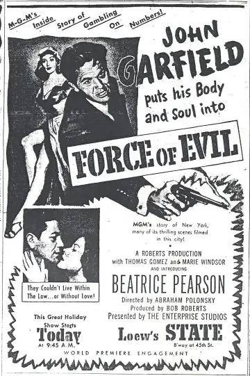 Постер до фильму"Force of Evil" #1100073