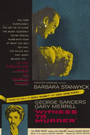 Постер до фільму "Witness to Murder" #1619869