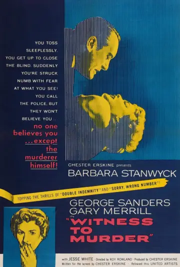 Постер до фільму "Witness to Murder" #1619870