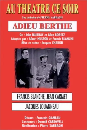 Adieu Berthe постер
