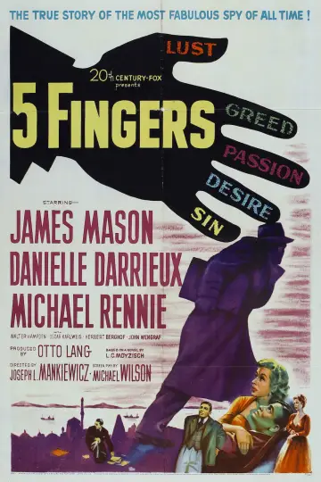 Постер до фильму"5 Fingers" #1124880