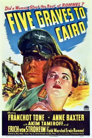 Постер до фильму"Five Graves to Cairo" #1111933