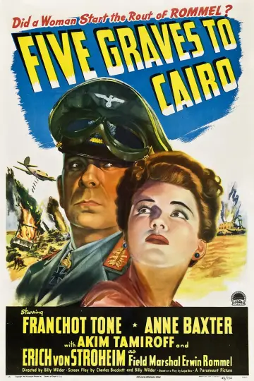 Постер до фильму"Five Graves to Cairo" #1111934