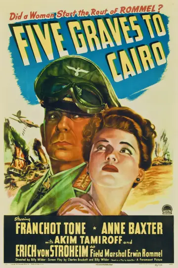 Постер до фильму"Five Graves to Cairo" #1111935