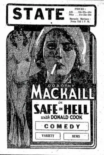 Постер до фильму"Safe in Hell" #1066857