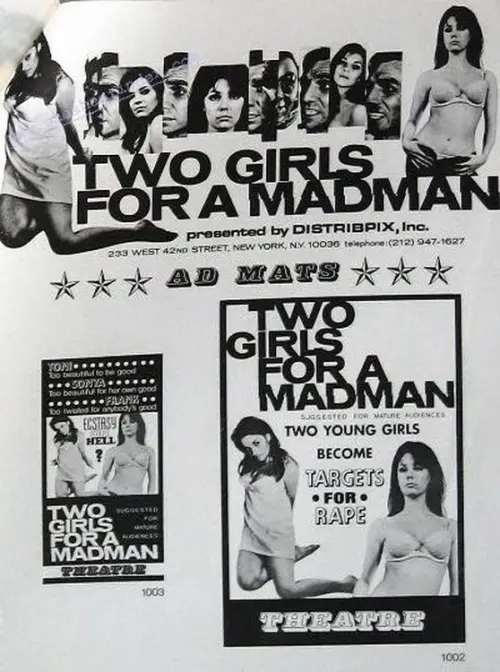 Постер до фільму "Two Girls for a Madman"