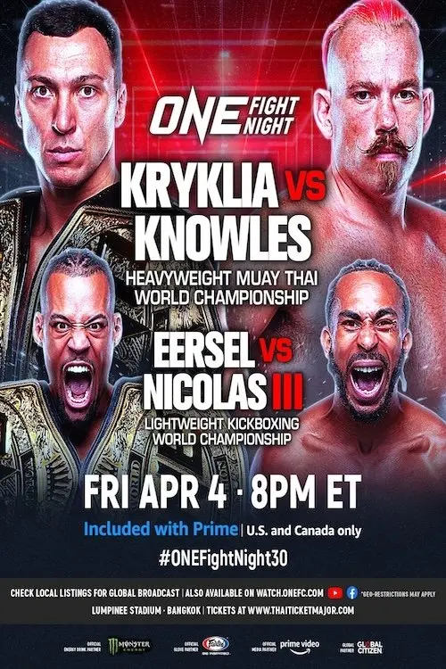 Постер до фільму "ONE Fight Night 30: Kryklia vs. Knowles on Prime Video"