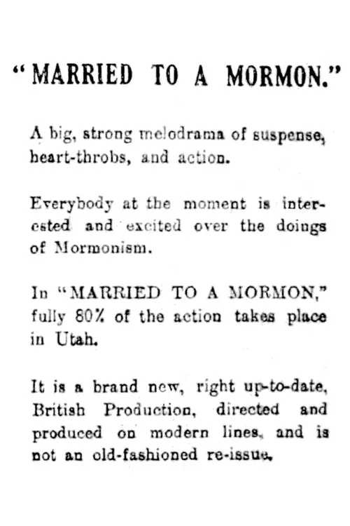 Постер до фільму "Married to a Mormon"