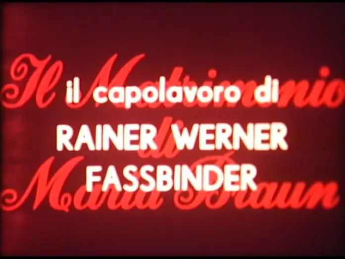 Відео до фільму Шлюб Марії Браун — Il matrimonio di Maria Braun - Trailer italiano