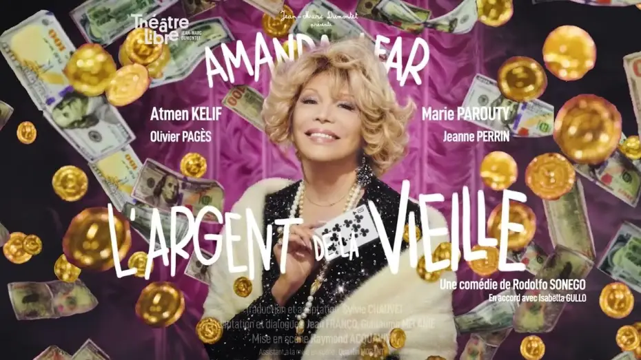 Відео до фільму L'argent de la vieille — L'ARGENT DE LA VIEILLE avec Amanda Lear - BANDE ANNONCE OFFICIELLE - Théâtre Libre 2024