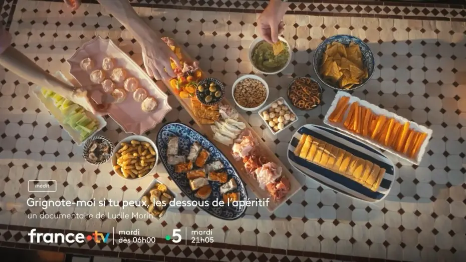 Відео до фільму Grignote-moi si tu peux, les dessous de l'apéritif — Grignote-moi si tu peux, les dessous de l'apéritif sur France 5 mardi 1er septembre 2026