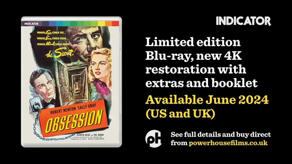 Відео до фільму Obsession — OBSESSION (Edward Dmytryk, 1949) short excerpt from new Indicator 4K restoration, now on Blu-ray