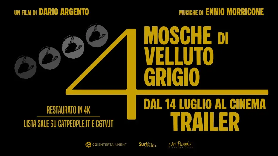Відео до фільму 4 mosche di velluto grigio — 4 Mosche Di Velluto Grigio di Dario Argento - Trailer - Al cinema dal 14 luglio - Restaurato in 4K