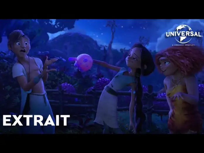 Відео до фільму Сімейка Крудсів: Нова ера — Les Croods 2 : Une Nouvelle Ère Extrait "Guy tombe sur Eep et Aurore" VOST [Actuellement au cinéma]