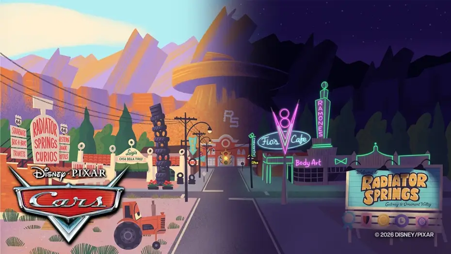 Відео до фільму Тачки | Radiator Springs - Sunset to Sunrise Ambiance