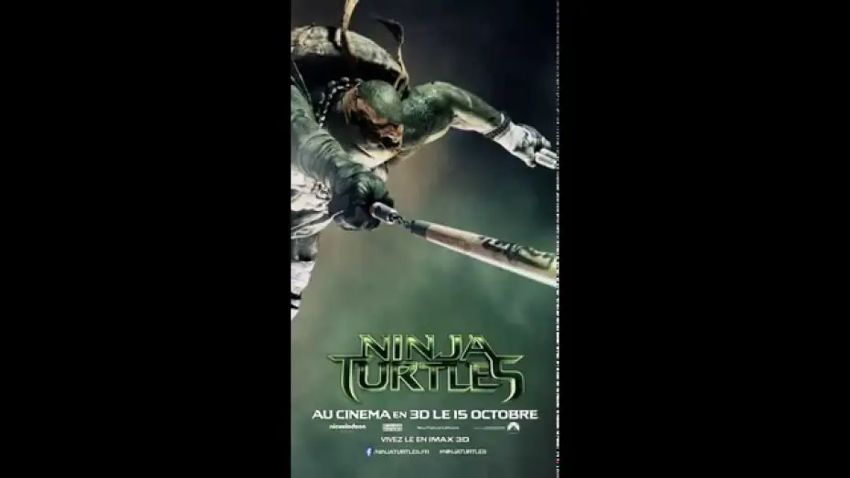 Відео до фільму Підлітки-мутанти. Черепашки-ніндзя | NINJA TURTLES : l'affiche anim&eacute;e de Michelangelo