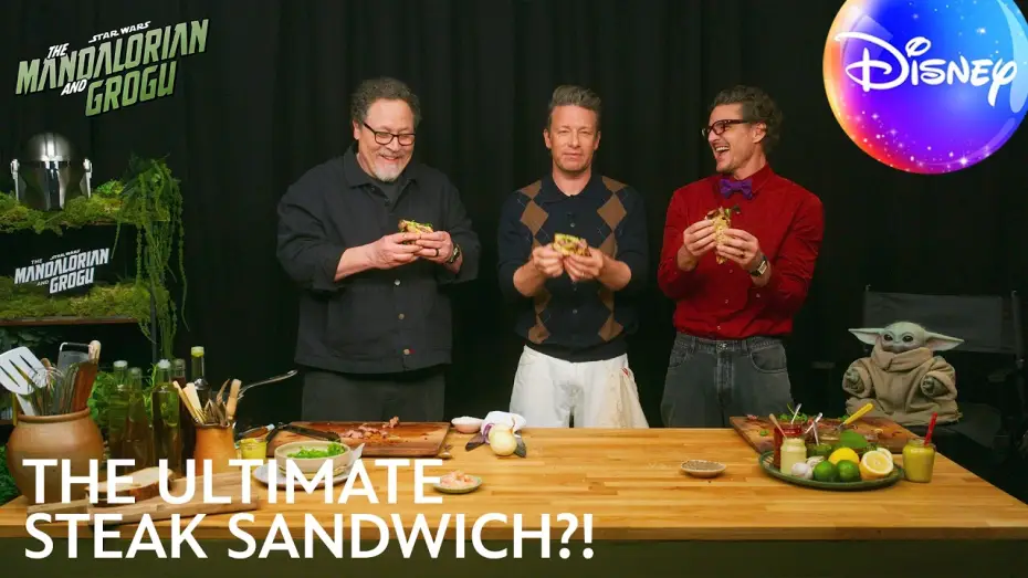 Відео до фільму Мандалорець і Ґроґу | Pedro Pascal, Jon Favreau & Grogu Cook with Jamie Oliver