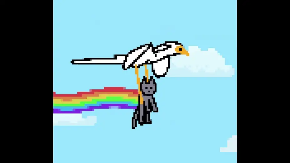Відео до фільму Потік. Останній кіт на Землі | Nyan cat but make it FLOW 🐈&zwj;⬛ featuring Secretarybird and Cat