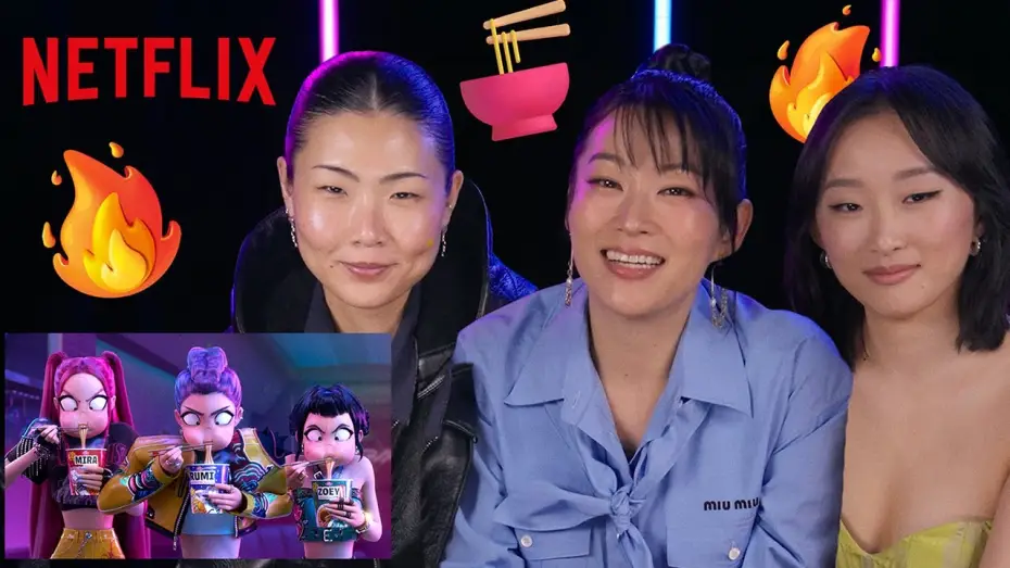 Відео до фільму Кейпоп-мисливиці на демонів | Cast Takes on the SPICY Ramen Challenge