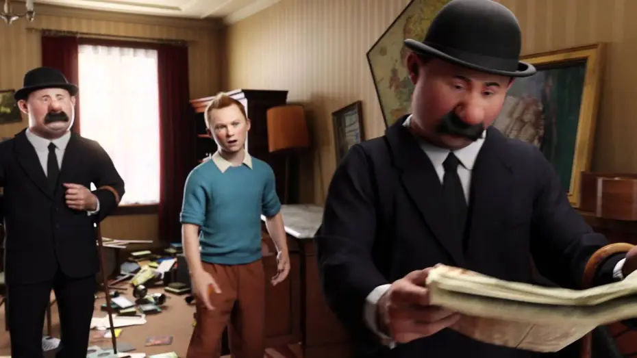 Відео до фільму Пригоди Тінтіна: Таємниця єдинорога — Les aventures de Tintin : Le secret de la Licorne - Extrait "Newspaper clue" VF