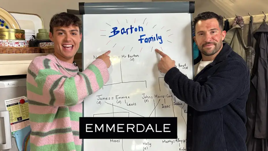 Відео до серіалу Ферма Емердейл — Mike Parr Schools Bradley Riches on the Bartons! | Emmerdale Family Tree Fun