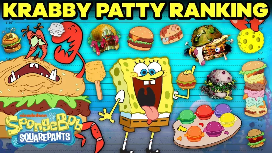 Відео до серіалу Губка Боб Квадратні Штани — Krabby Patties Ranked By Size!