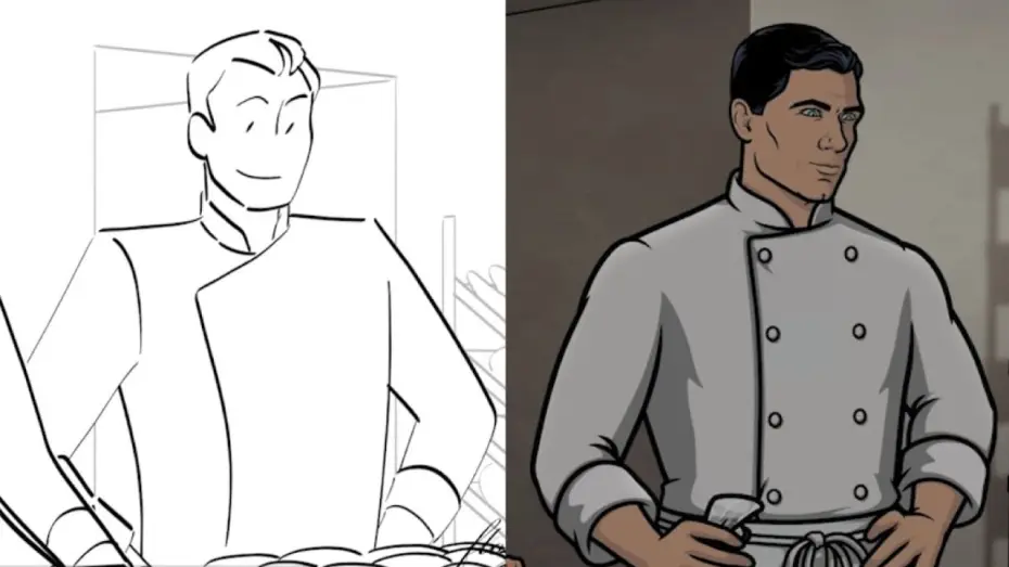 Відео до серіалу Арчер — Archer Season 13 Episode 8 Storyboards to Final Product Comparison