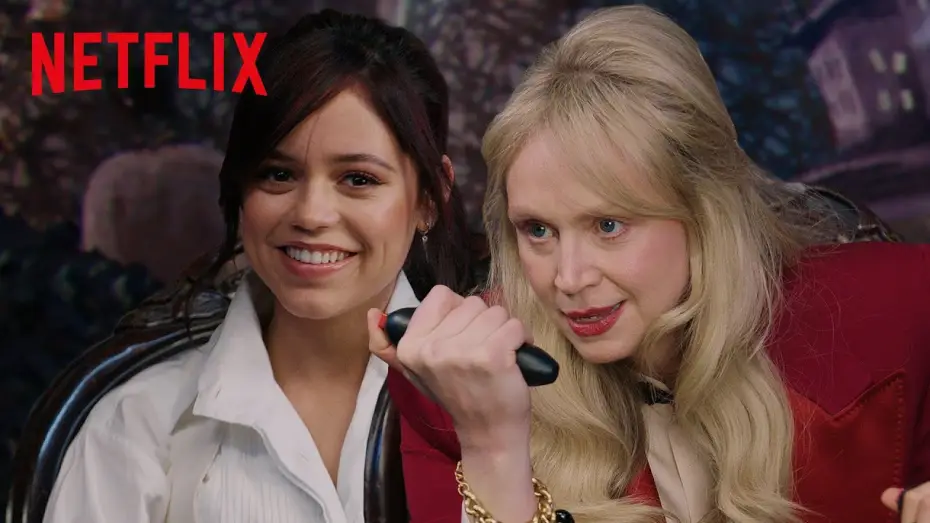 Відео до серіалу Венздей — Jenna Ortega and Gwendoline Christie Compete in Wednesday Trivia