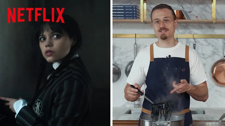 Відео до серіалу Венздей — Josh Weissman makes a Squid Ink Pasta for Wednesday Addams - Season 2