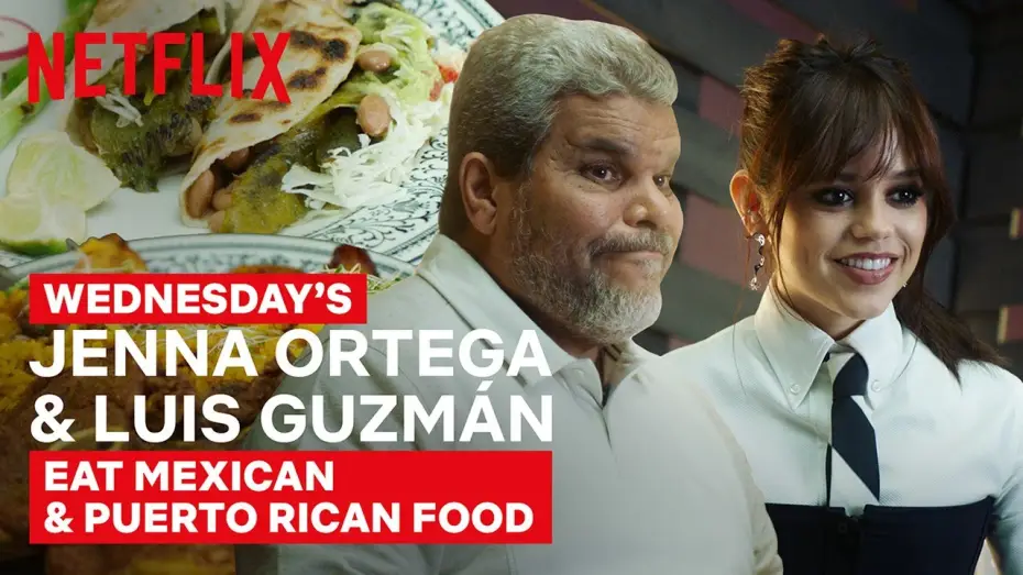 Відео до серіалу Венздей — Wednesday's Jenna Ortega & Luis Guzmán Eat Mexican & Puerto Rican Food