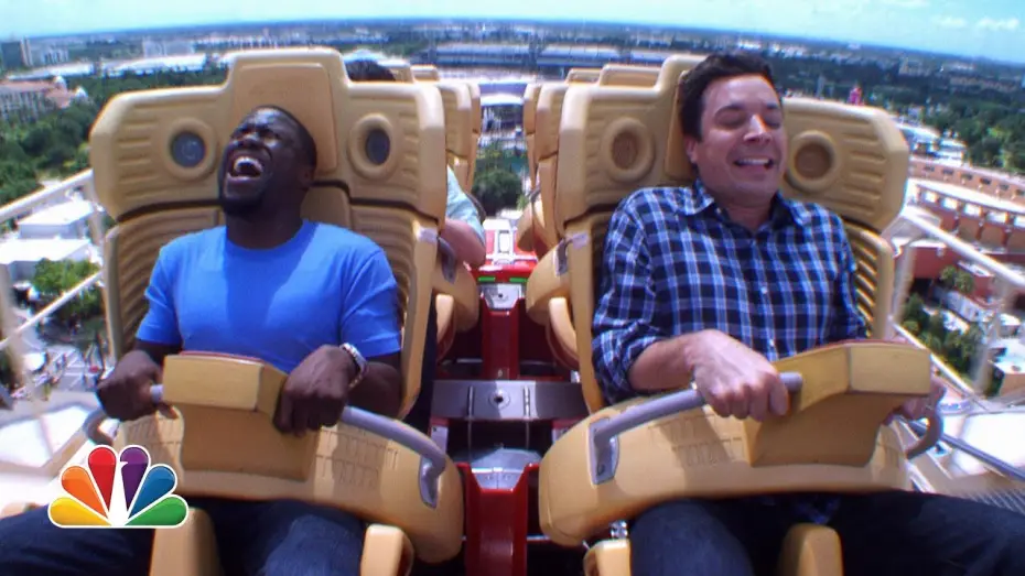 Відео до серіалу Вечірнє шоу Джиммі Феллона — Jimmy and Kevin Hart Ride a Roller Coaster