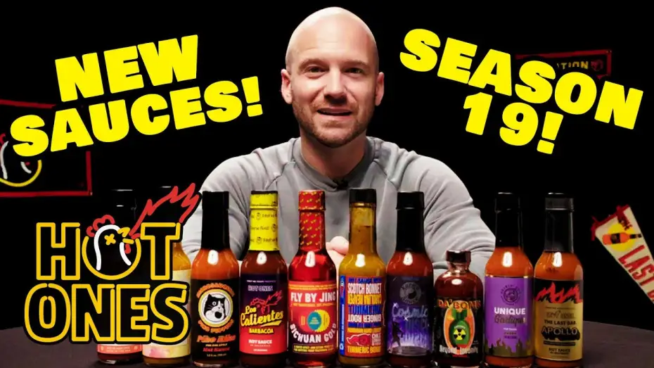 Відео до серіалу Гарячі крильця — Sean Evans Reveals the Season 19 Hot Sauce Lineup | Hot Ones