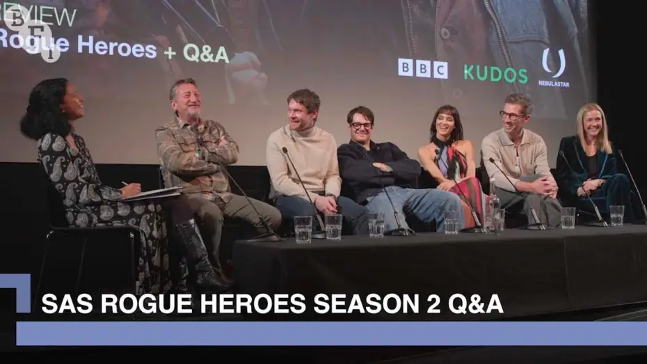 Відео до серіалу САС: Невідомі герої — Connor Swindells, Jack O'Connell, Sofia Boutella and the makers of SAS Rogue Heroes S2 | BFI Q&A