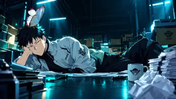 Задник до серіалу "怪獣８号 オリジナルショートアニメ「鳴海の平日」" #1655357