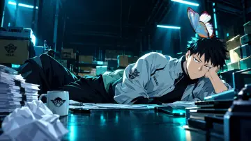 Задник до серіалу "怪獣８号 オリジナルショートアニメ「鳴海の平日」" #1655358