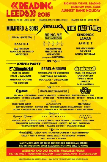 Reading + Leeds Festival 2015