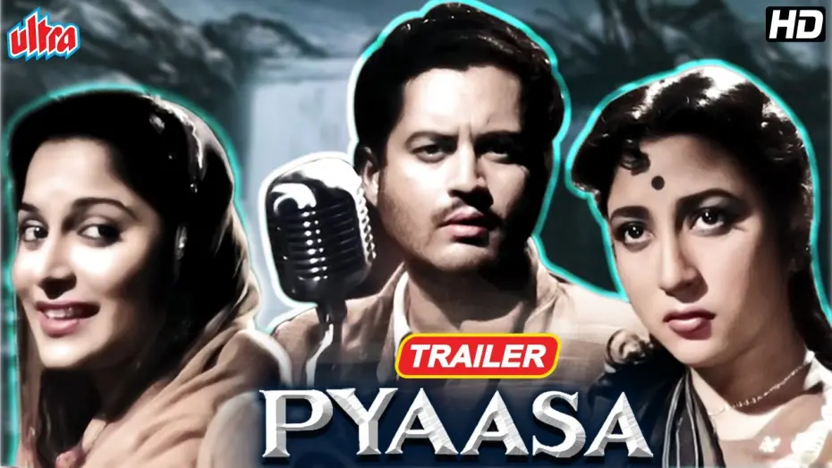 Відео до фільму Pyaasa | Pyaasa Movie Trailer | Guru Dutt, Waheeda Rehman, Mala Sinha | Old Hindi Movie Trailer